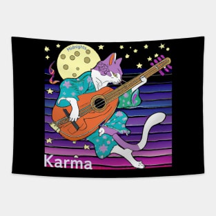 Karma is a cat Midnights Tapestry