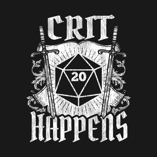 Crit Happens - D20 Dungeon Dice RPG Role Playing by merchmafia