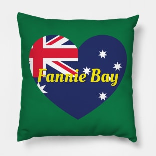 Fannie Bay NT Australia Australian Flag Heart Pillow