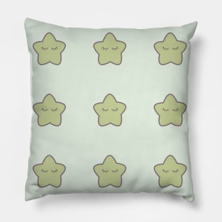 Green Star with eyelashes Pillow