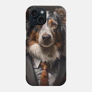 Australian Shepherd Dog in Suit Phone Case