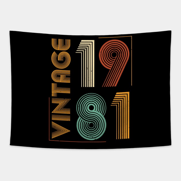 Vintage 1981 Birthday Tapestry by busines_night