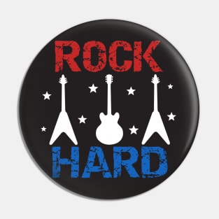 Rock Hard - Red, White and Blue Pin