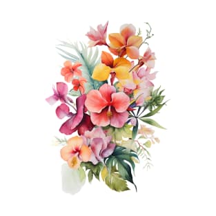 Tropical Paradise Watercolor flowers Vol.10 T-Shirt