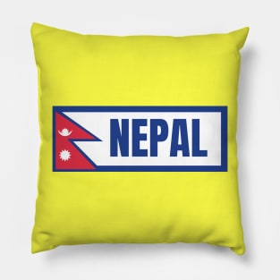 Nepal with Flag Pillow