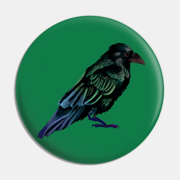 Rainbow Raven Pin by Blacklightco
