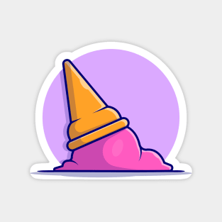 Ice Cream Cone Cartoon Vector Icon Illustration (11) Magnet