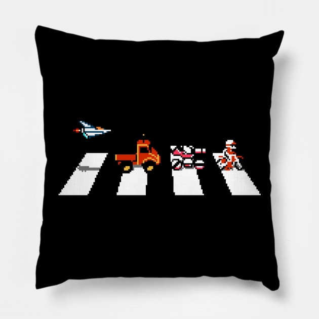 8-Bit Road (Vehicles) Pillow by CCDesign