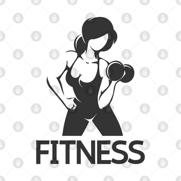 Fitness Emblem wth Woman at Workout by devaleta