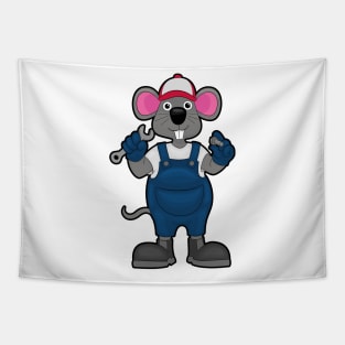 Mouse as Mechanic with Screw & Spanner Tapestry