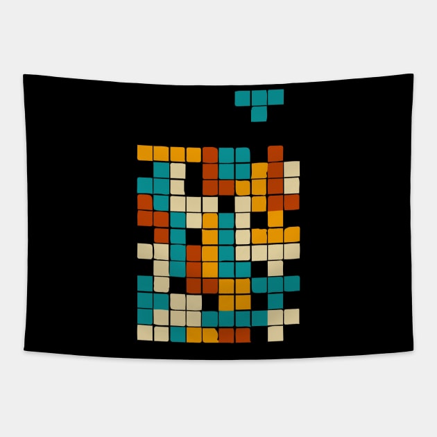 tetris blocks falling Tapestry by Lamink