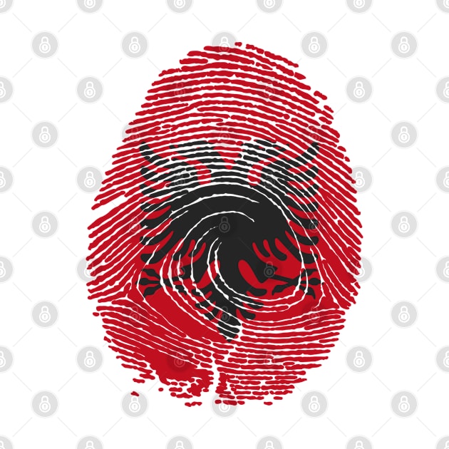 It's in my DNA Flag of Albania in fingerprint... by A Zee Marketing