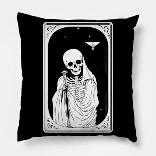 Skeleton Tarot Card Reader Astrology Occult Pillow