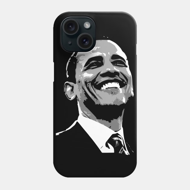 Barack Obama Black and White Phone Case by Nerd_art