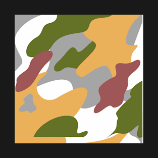 Colorful Camouflage- Green, yellow, magenta, grey, white T-Shirt