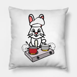 Cute Bunny is cooking Pillow