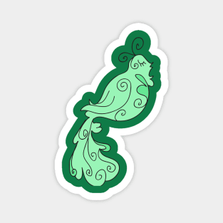 Fancy Green Bird Magnet