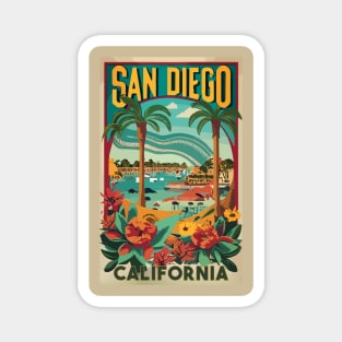 A Vintage Travel Art of San Diego - California - US Magnet