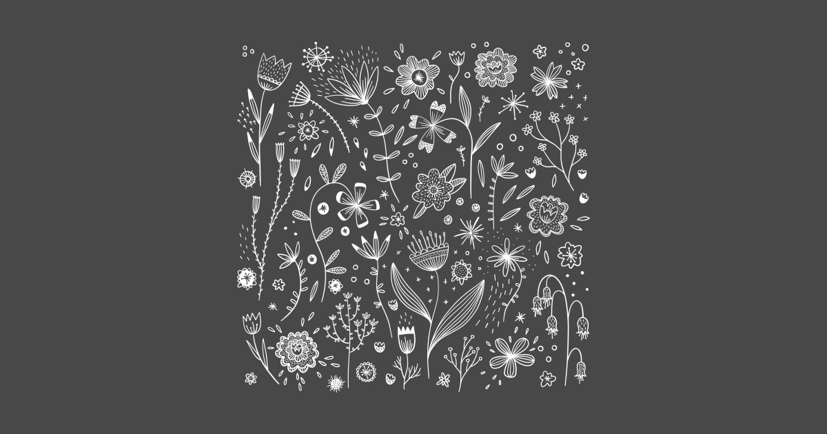 Chalkboard Flowers - Flower - Tapestry | TeePublic
