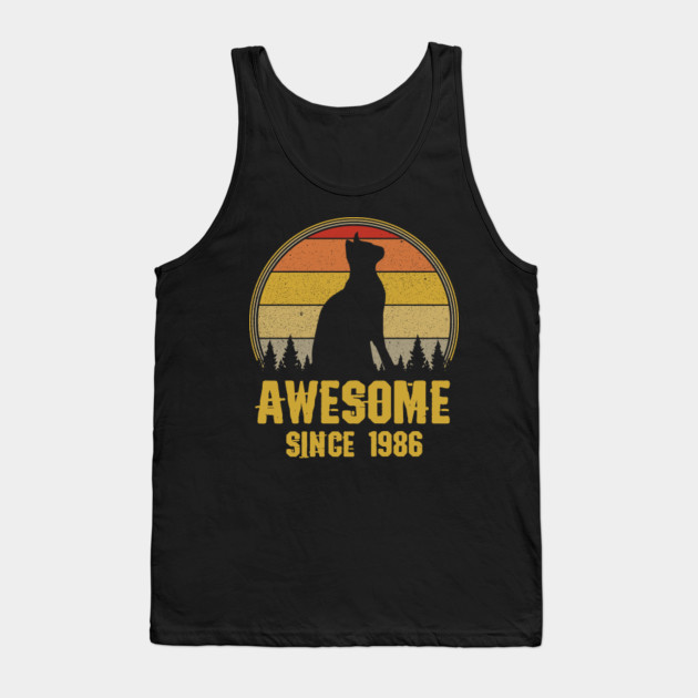 Awesome Since 1986 33rd Birthday Gift Shirt Cat Lover 33 Year Old