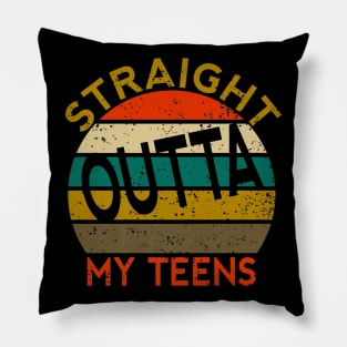 Straight Outta My Teens 20th Birthday Gift Pillow