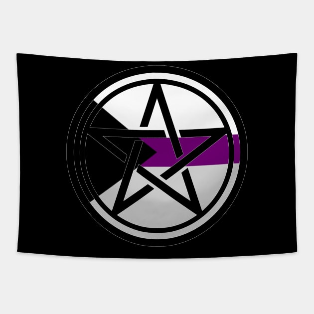 Large Print Pentacle LGBT Flag Demisexual Tapestry by aaallsmiles