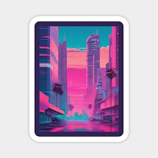 Vaporwave city aesthetic Magnet