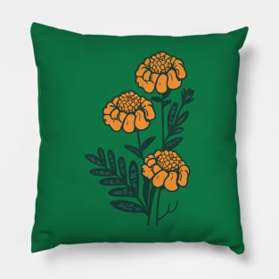 Marigold Flowers 70s vintage Pillow