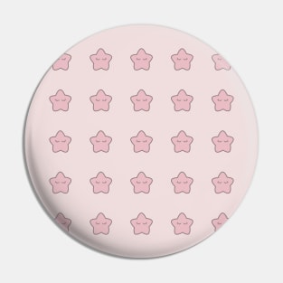 Pastel Pink Stars with eyelashes Pin