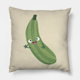 Cute zucchini happy cartoon illustration Pillow