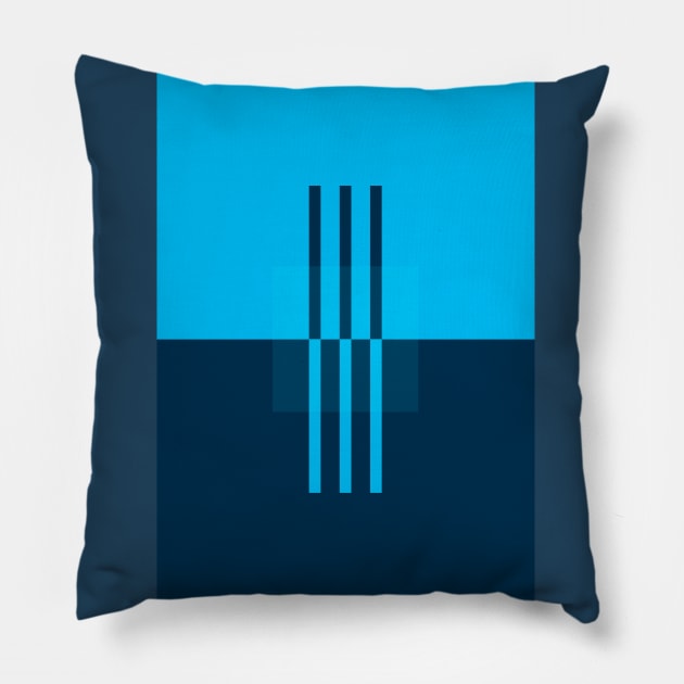 Cyan Abstract Minimalist Art Print Pillow by Stonework Design Studio