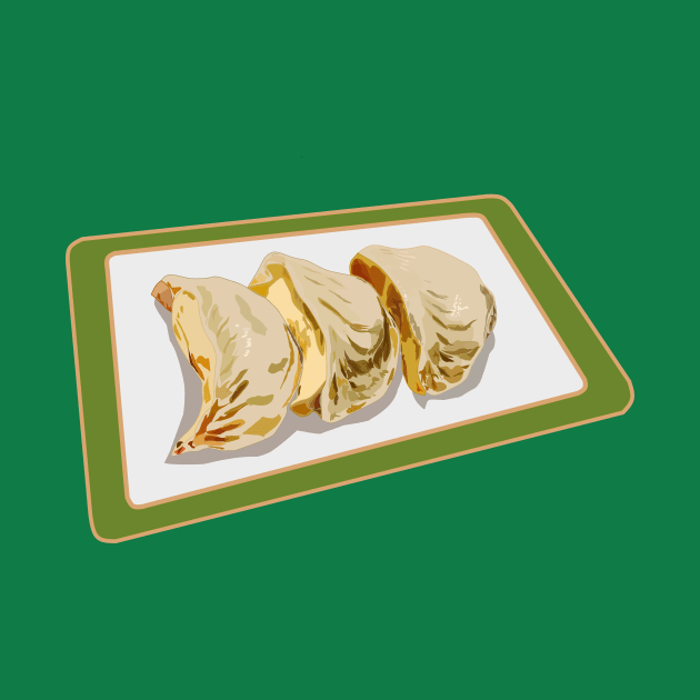 Jiaozi / Chinese dumplings cartoon illustration by Miss Cartoon