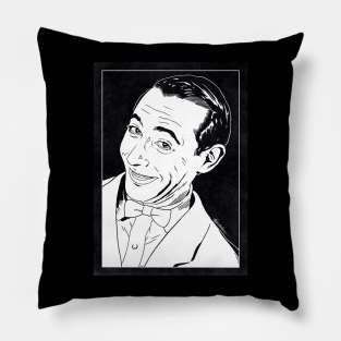 PEE WEE HERMAN (Black and White) Pillow