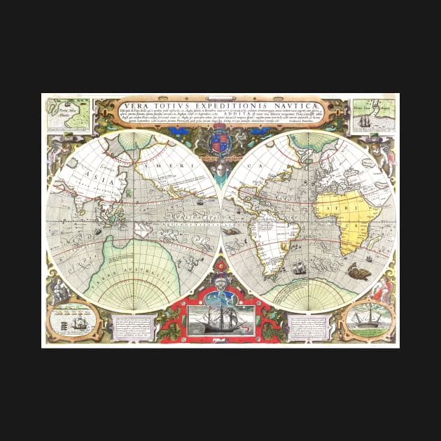 World map wall art 1690 Art Print by FrenchPrinting