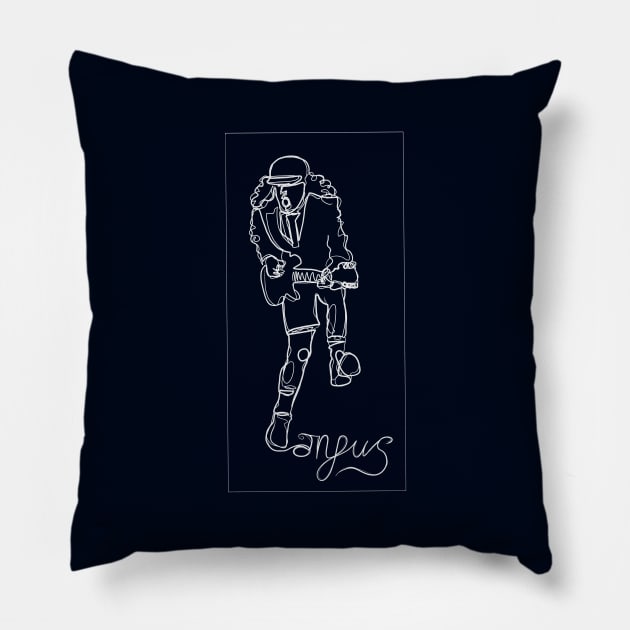 Angus lineart (Blue) Pillow by Glap