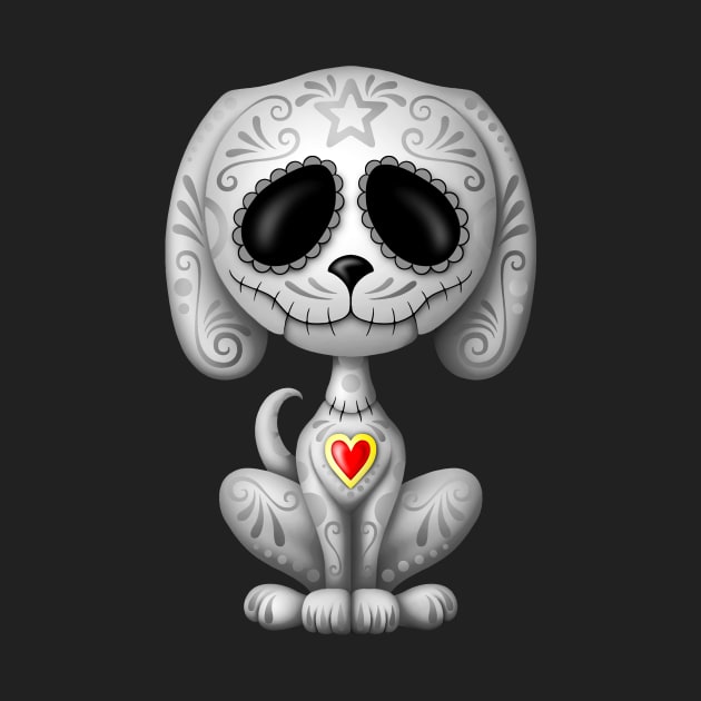 Dark Zombie Sugar Skull Puppy Dog by jeffbartels