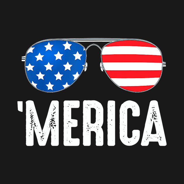 4th of July Merica T Shirt USA American Pride Sunglasses Fun by Wolfek246