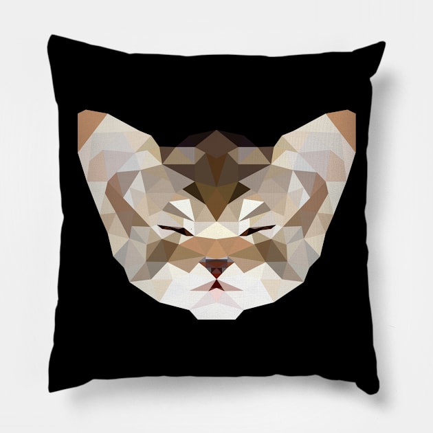 cat polygon kitten Pillow by TheGloriousJoey