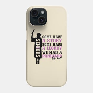 Pandemic Graduation | White And Pearly Purple Text Funny Graduation Phone Case