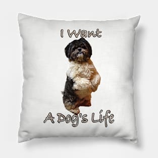 Begging Shih Tzu PuppyT-Shirt mug coffee mug apparel hoodie sticker gift I want a dog's life Pillow