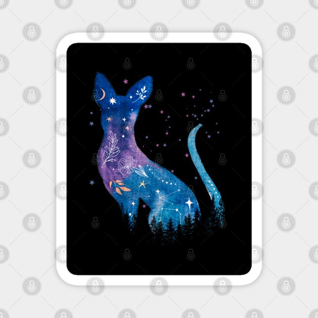 Cosmic Kitty Magnet by Elisamakesart