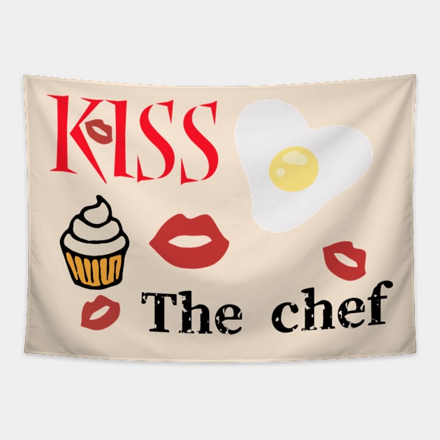 kiss the chef Tapestry by Marnes