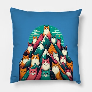 cats and mountains Pillow