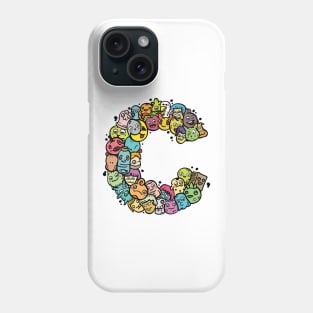 Alphabet Monster Doodle Letter C Monogram Phone Case