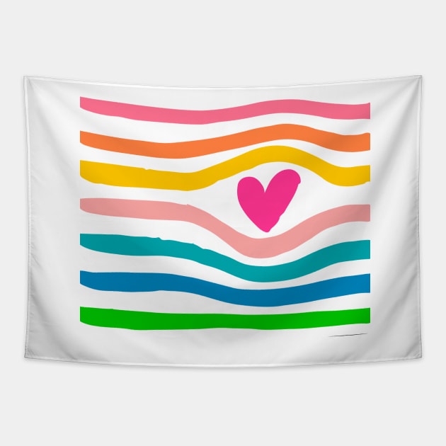 Love hearts Tapestry by timegraf