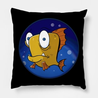 Funny fish with bubbles Pillow