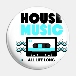 HOUSE MUSIC  - Cassette (Blue/Black) Pin