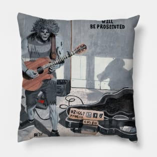 Zombie Guitar Player Fantasy Artwork Pillow
