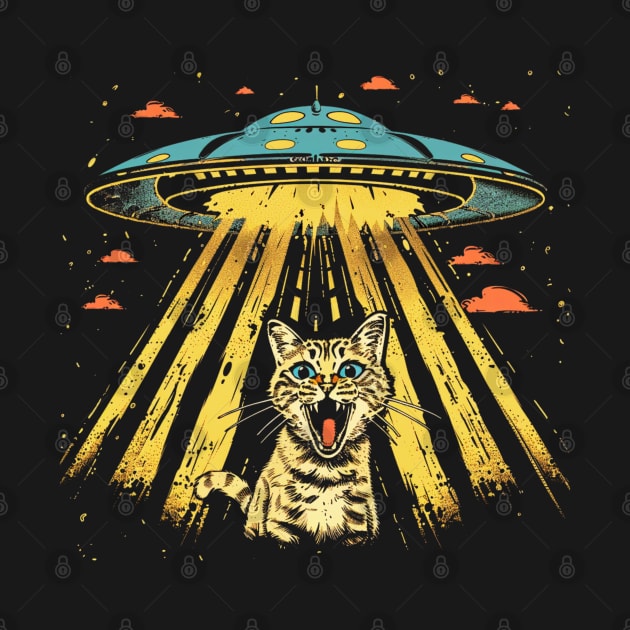 Shocked Cat and UFO Invasion by OscarVanHendrix