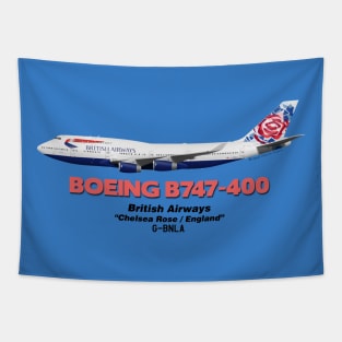 Boeing B747-400 - British Airways "Chelsea Rose / England" (Art Print) Tapestry